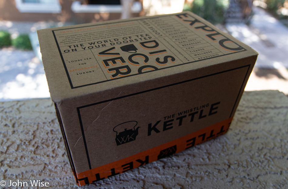 Box of tea from The Whistling Kettle