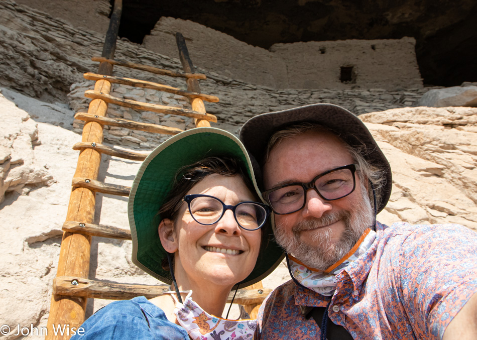 Caroline Wise and John Wise at Gila Cliff Dwellings National Monument in New Mexico