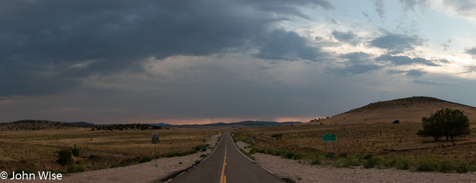 Driving west towards Mule Creek in New Mexico