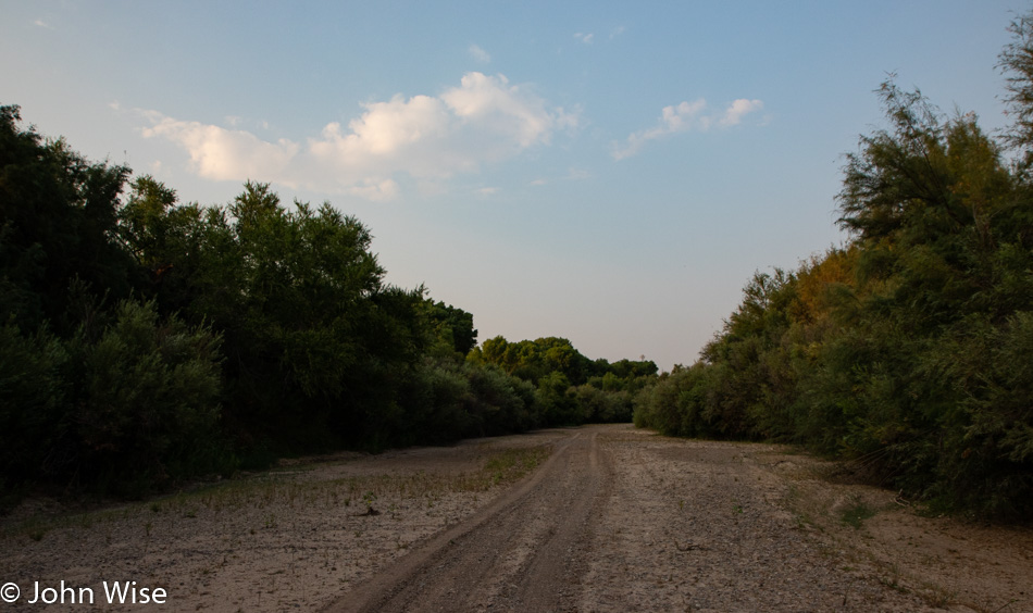 The dry bed of the Gila River in Duncan, Arizona