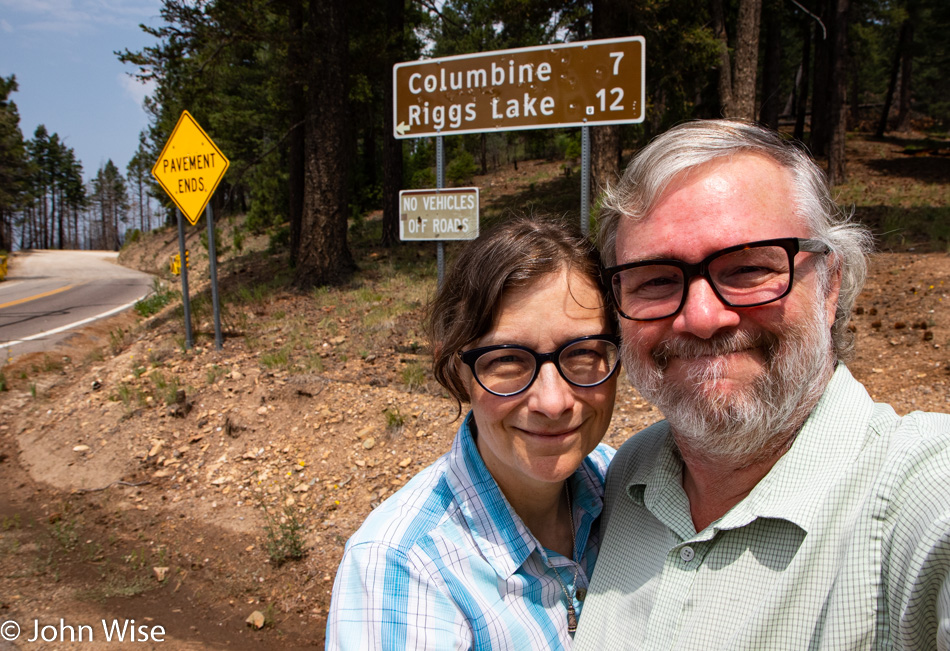 Caroline Wise and John Wise on Mt. Graham in Arizona