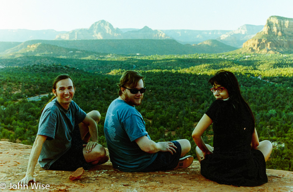 Axel Rieke, John Wise, and Ruby Alvarez in Sedona, Arizona