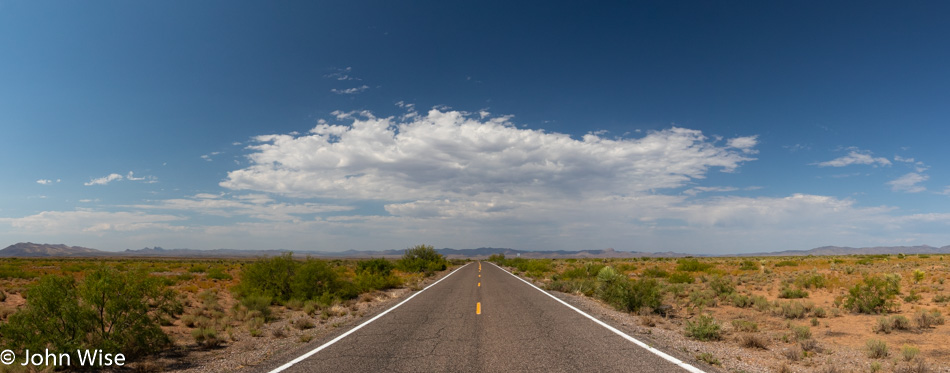 Looking back to Redrock, New Mexico