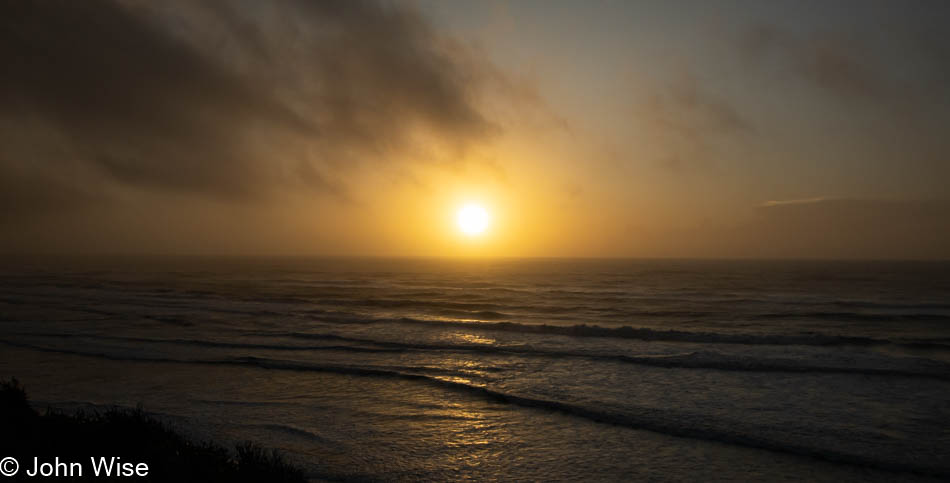 Sunset from Ocean Haven south of Yachats, Oregon