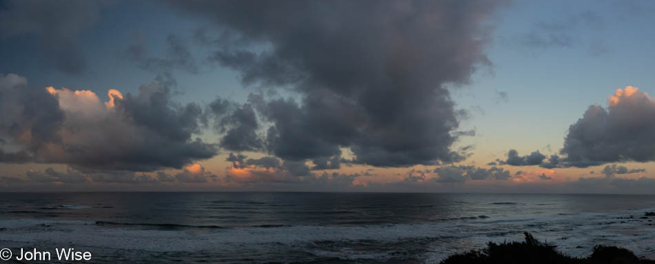 Sunrise in front of Ocean Haven in Yachats, Oregon