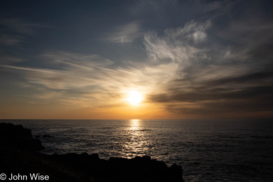 Sunset at Boiler Bay State Scenic Viewpoint in Depoe Bay, Oregon