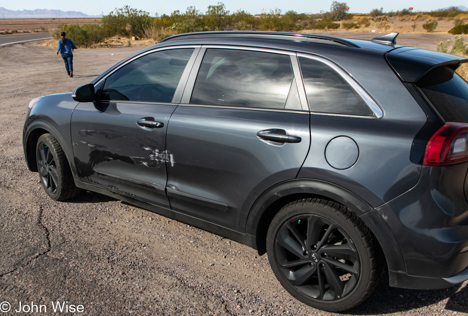 Hit and run of our Kia in the Arizona Desert