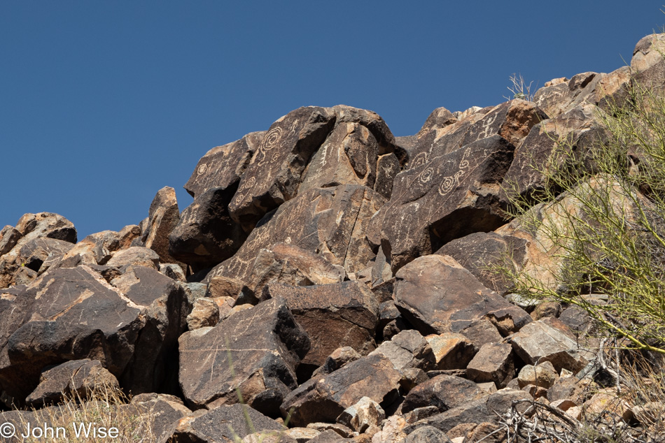 Petroglyphs at Saguaro National Park in Tucson, Arizona