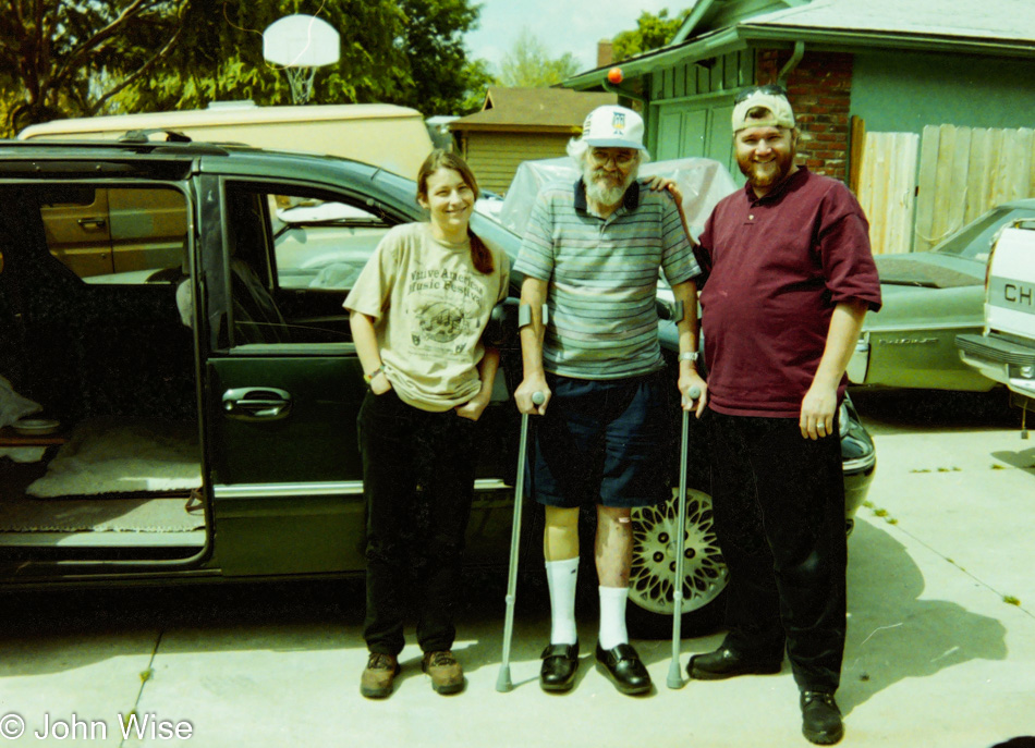 Caroline Wise, John Wise Sr., and John Wise in Ontario, California