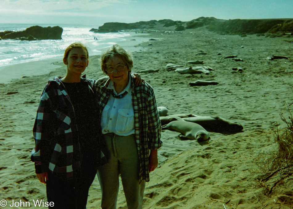 Jutta Engelhardt and Caroline Wise in San Simeon, California