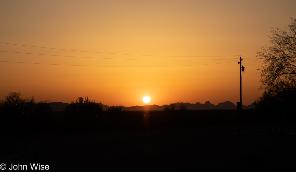 Arizona Rest Stop on Interstate 10 at Sunset