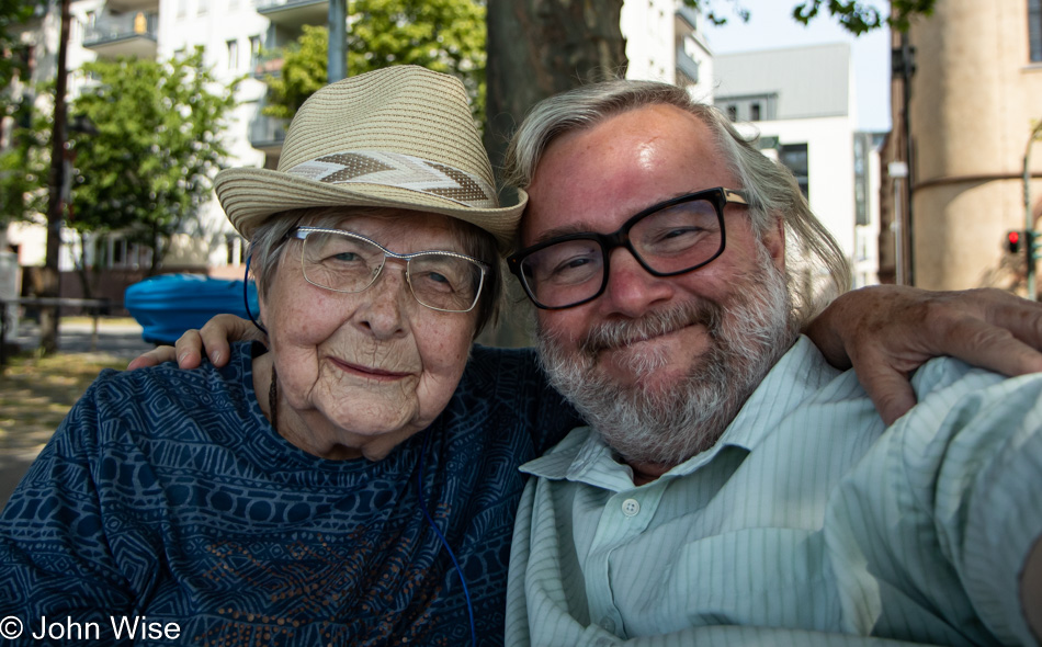 Jutta Engelhardt and John Wise on the Main River in Frankfurt, Germany