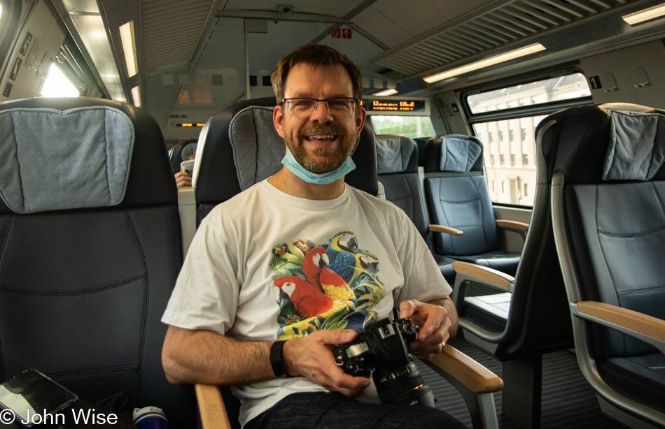 Klaus Engelhardt on train to Fulda, Germany