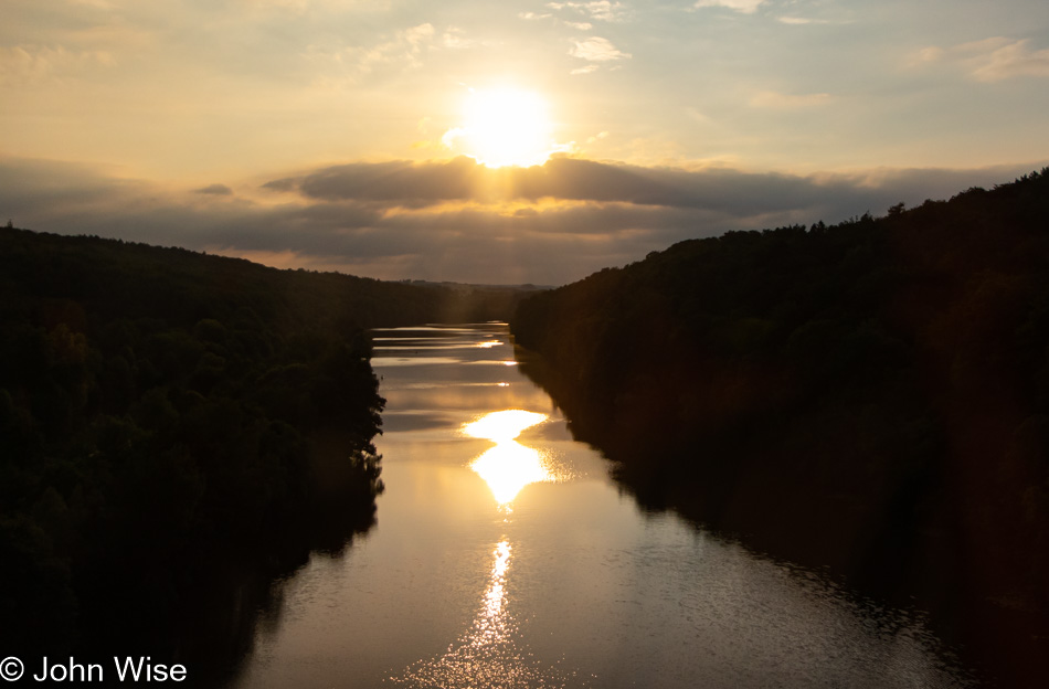 Crossing the Fulda River as we approach Kassel, Germany