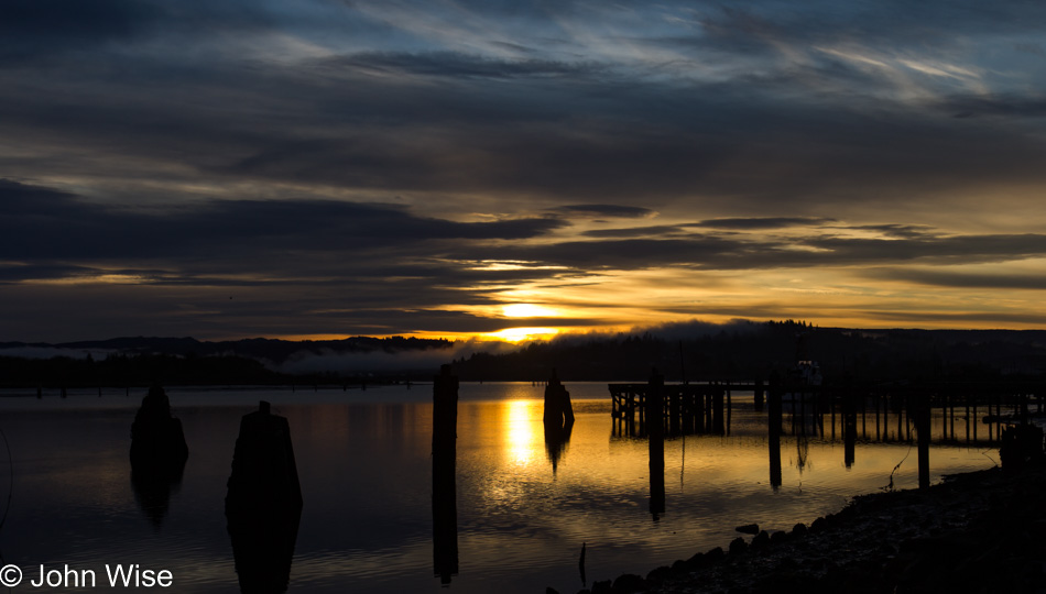 Sunrise somewhere near Umpqua Lighthouse and Winchester Bay, Oregon