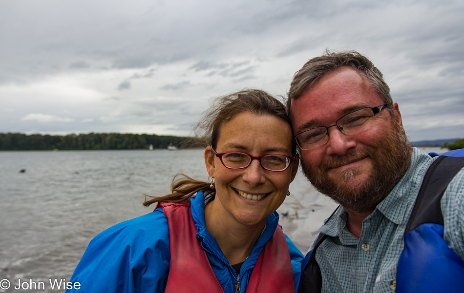 Caroline Wise and John Wise on the Columbia River in Ridgefield, Washington