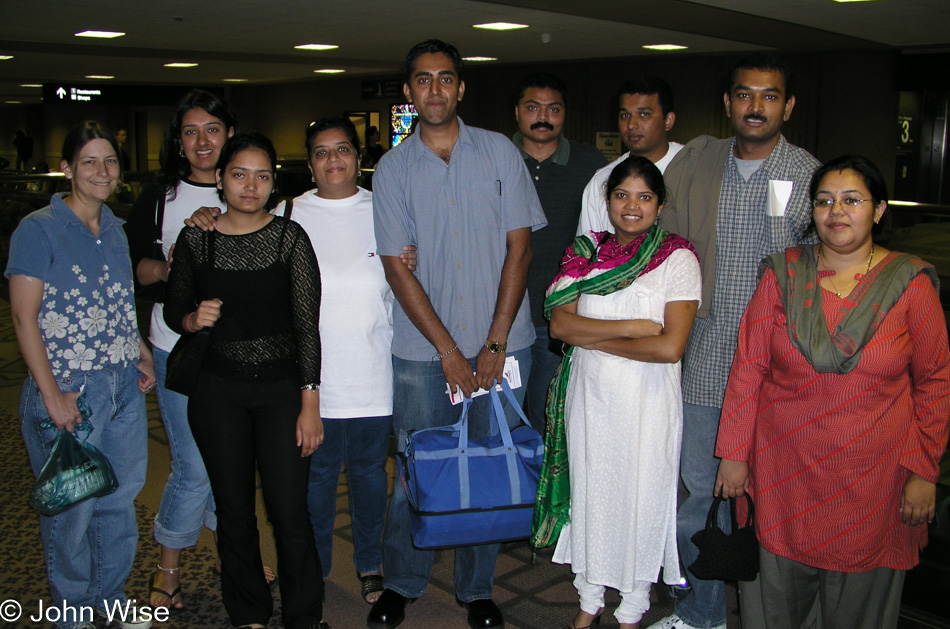 Jay Patel and a bunch of friends seeing him off in Phoenix, Arizona