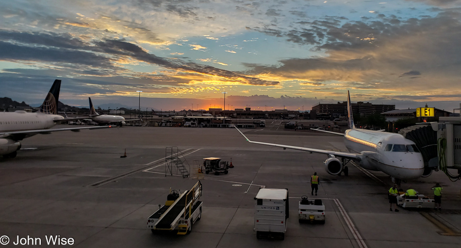 Sunrise at Skyharbor Airport in Phoenix, Arizona