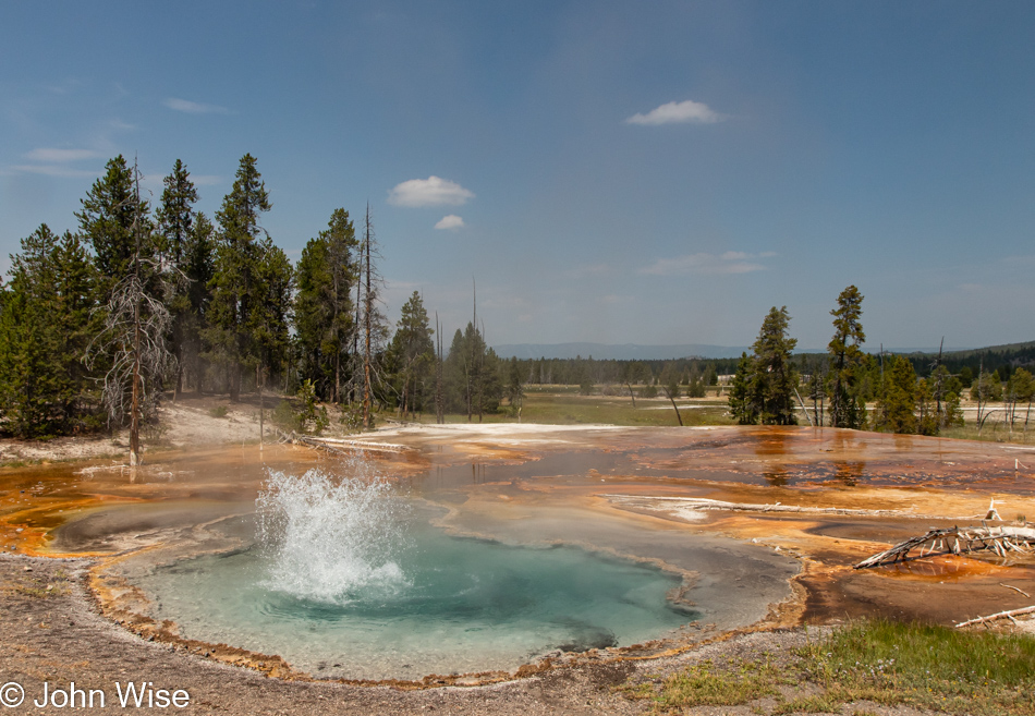 Firehole Lake Drive in Yellowstone National Park, Wyoming