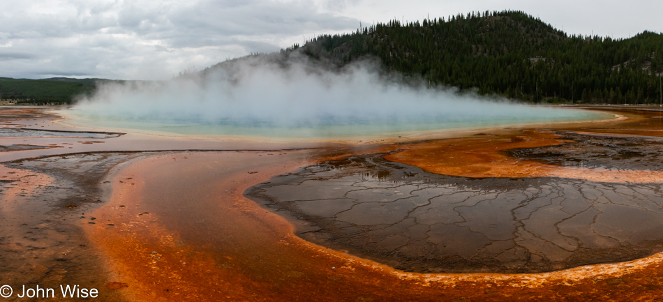 Grand Prismatic Spring at Yellowstone National Park in Wyoming