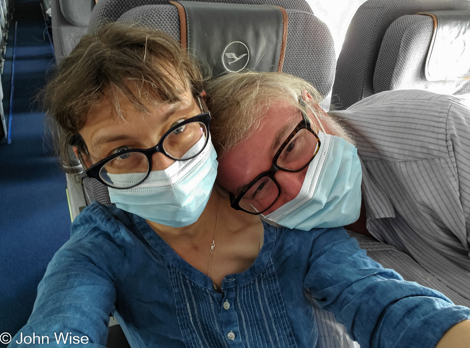 Caroline Wise and John Wise flying from Germany to Arizona