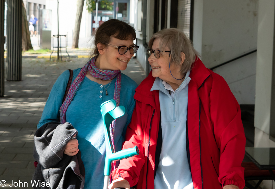 Caroline Wise and her mom Jutta Engelhardt in Frankfurt, Germany