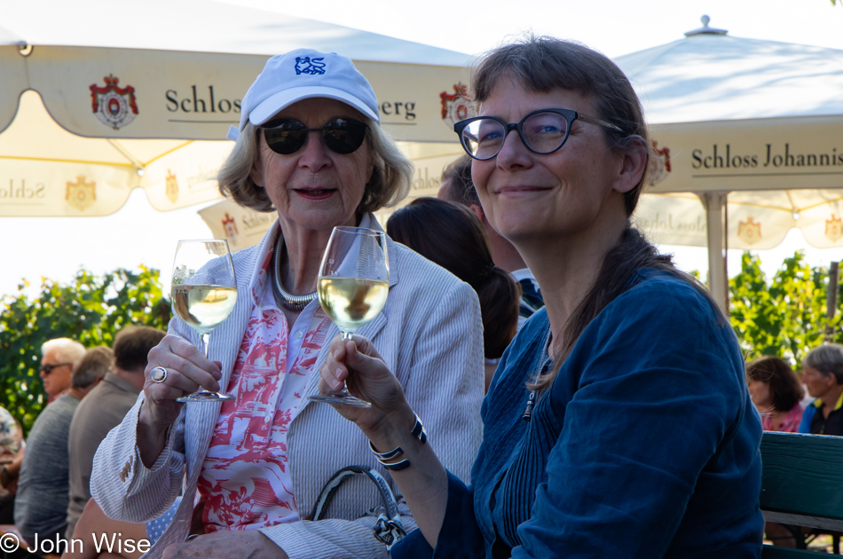 Helga and Caroline Wise at Schloss Johannisberg (Johannisberg Castle) in Geissenheim, Germany