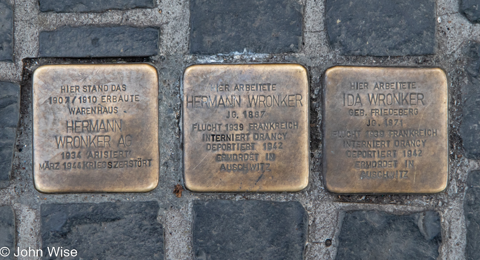 Stumbling Stones on Zeil in Frankfurt, Germany