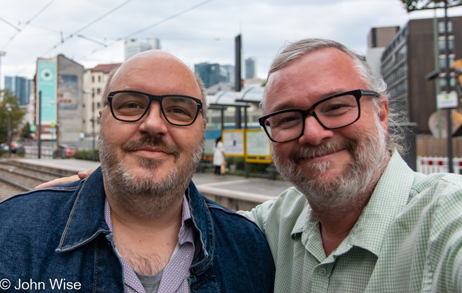 Olaf F. and John Wise in Frankfurt, Germany