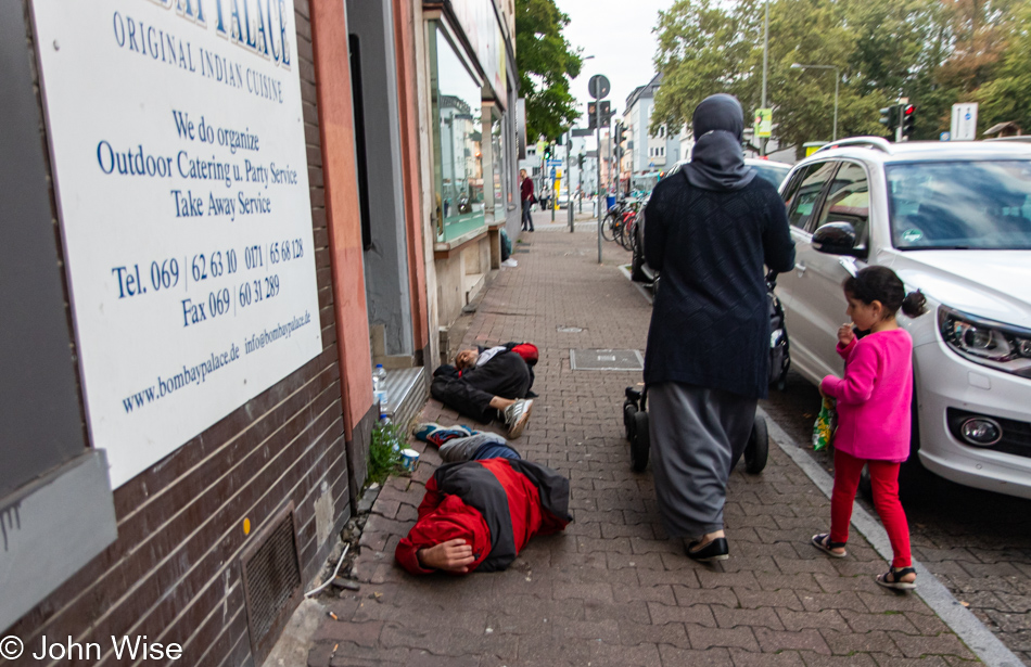 Homeless in Sachsenhausen Frankfurt, Germany