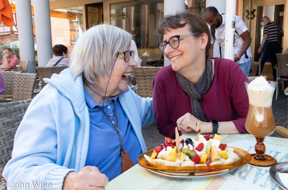 Caroline Wise and Jutta Engelhardt in Frankfurt, Germany