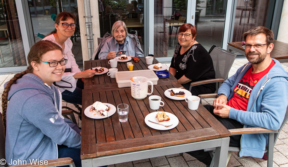 Katharina E, Caroline Wise, Jutta Engelhardt, Stephanie E., and Klaus E. in Frankfurt, Germany