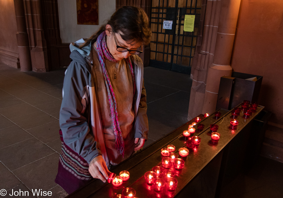 Caroline Wise at Frankfurt Cathedral in Germany