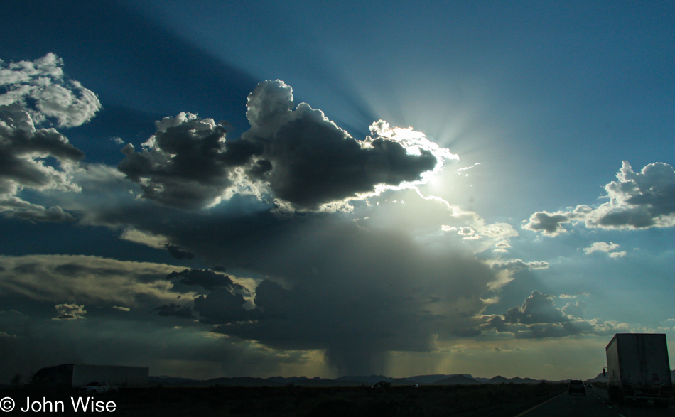 Driving west on Interstate 10 from Arizona to California