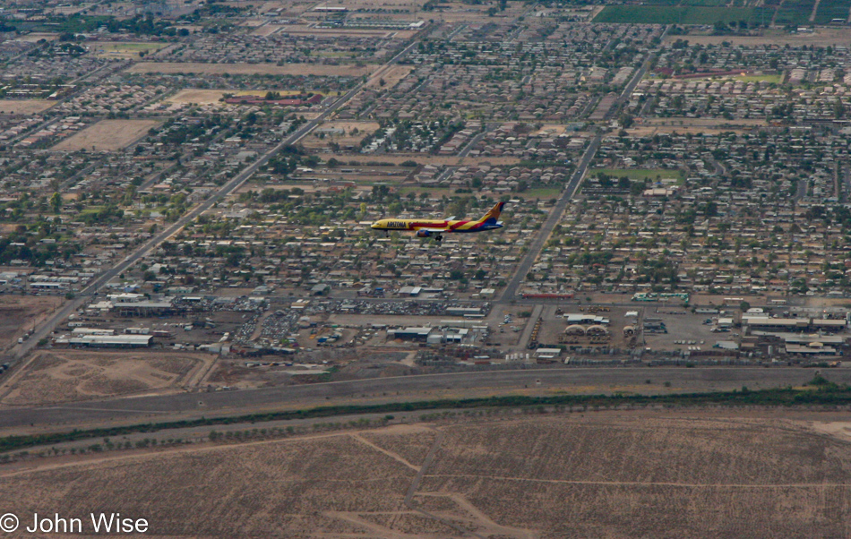 Approaching Sky Harbor Airport in Phoenix, Arizona