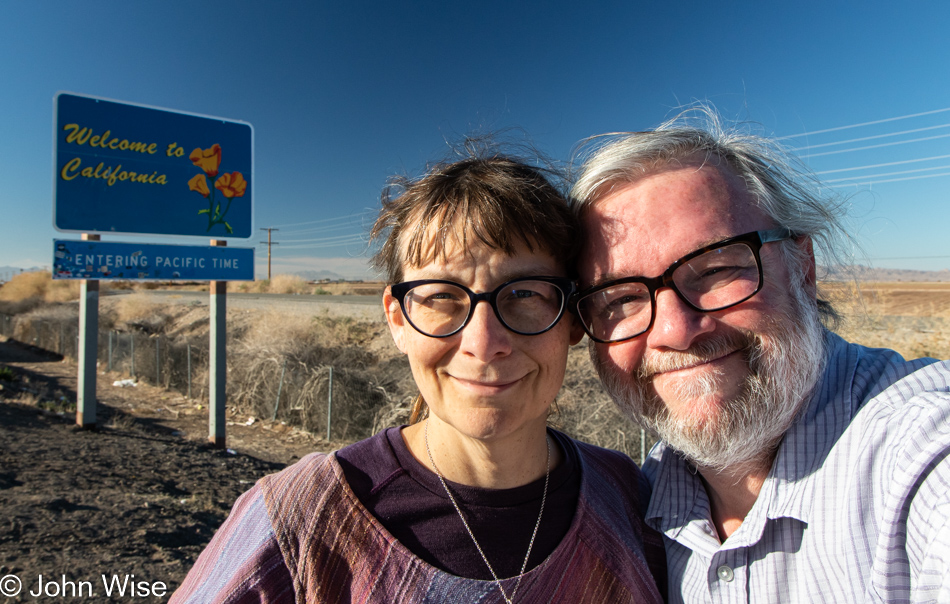 Caroline Wise and John Wise on the California State Line
