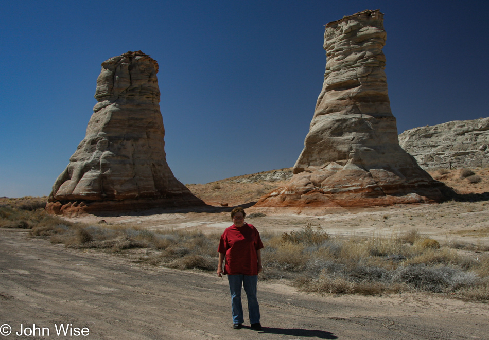 Jutta Engelhardt at the Elephant Feet in Tonalea, Arizona