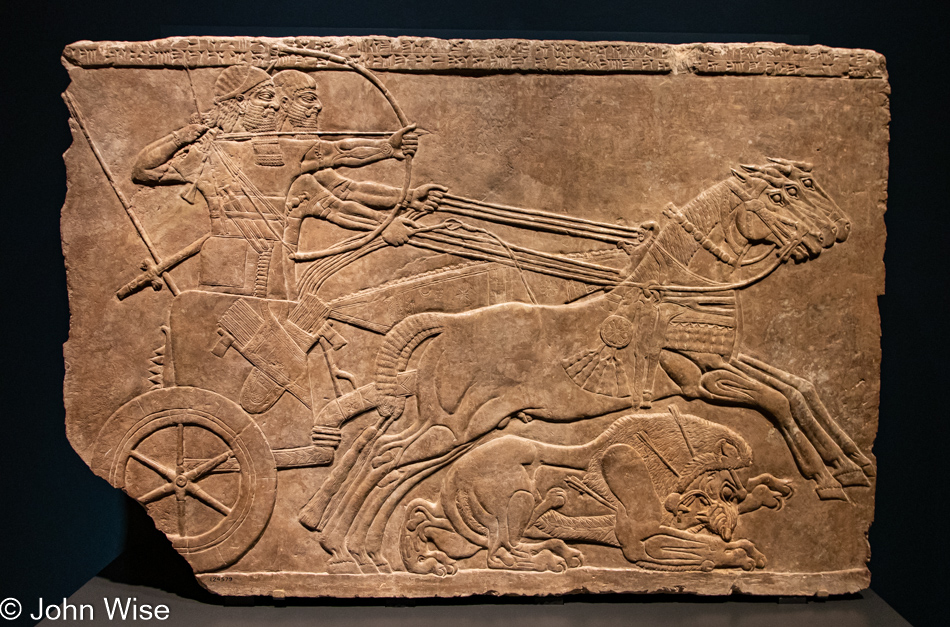 Ancient Assyrian reliefs at the Getty Villa in Pacific Palisades, California