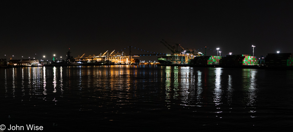 From the San Pedro Fish Market, California at night