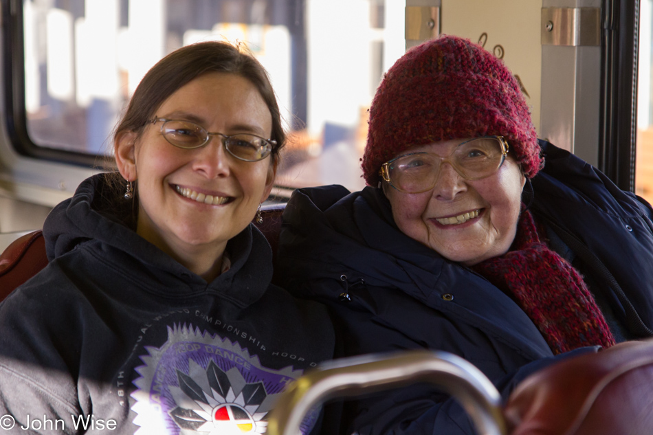 Caroline Wise and Jutta Engelhardt on the Grand Canyon Railway in Arizona