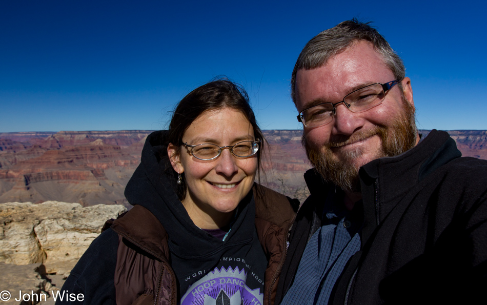 Caroline Wise and John Wise at the Grand Canyon National Park, Arizona