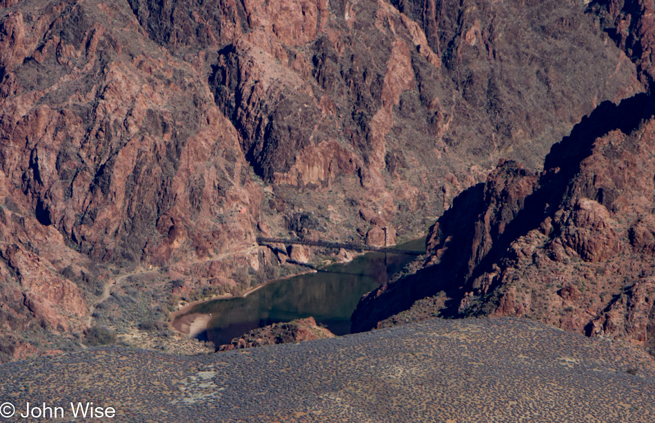 Black Bridge over the Colorado River in the Grand Canyon National Park, Arizona