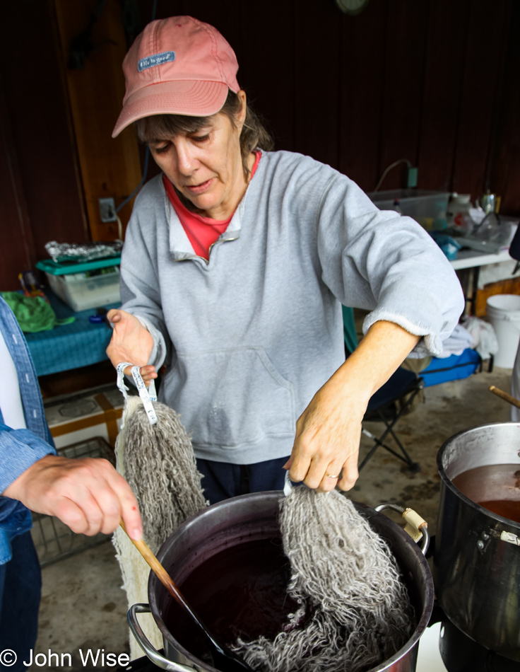 Janie the host of the Dyeing Workshop in Blue, Arizona