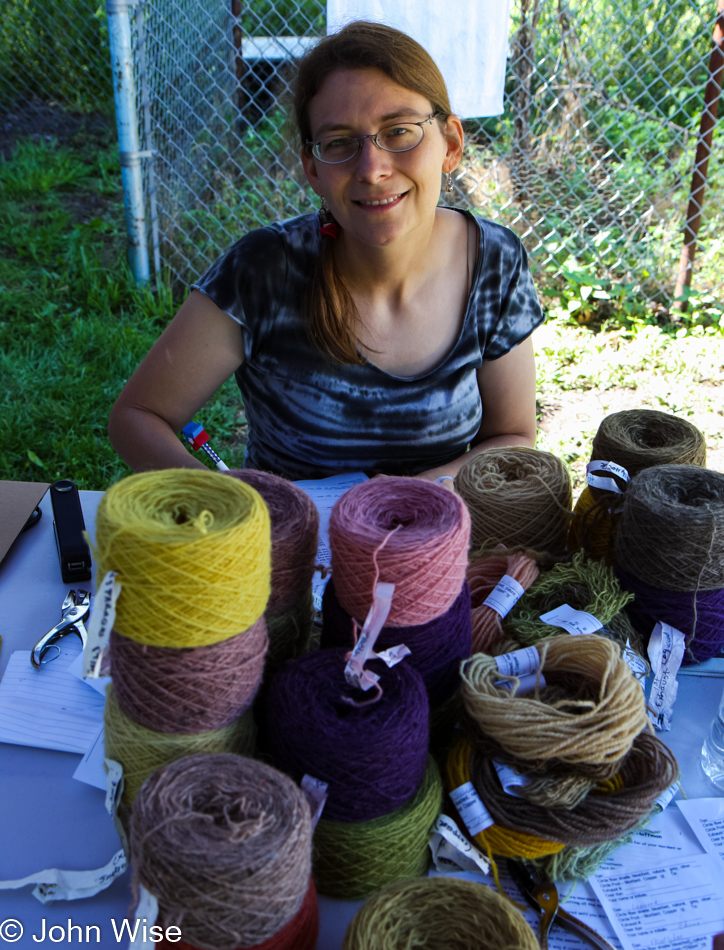 Caroline Wise attending a Dyeing Workshop in Blue, Arizona