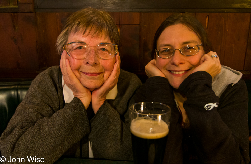 Jutta Engelhardt and Caroline Wise at the Red Lion German Tavern in Los Angeles, California