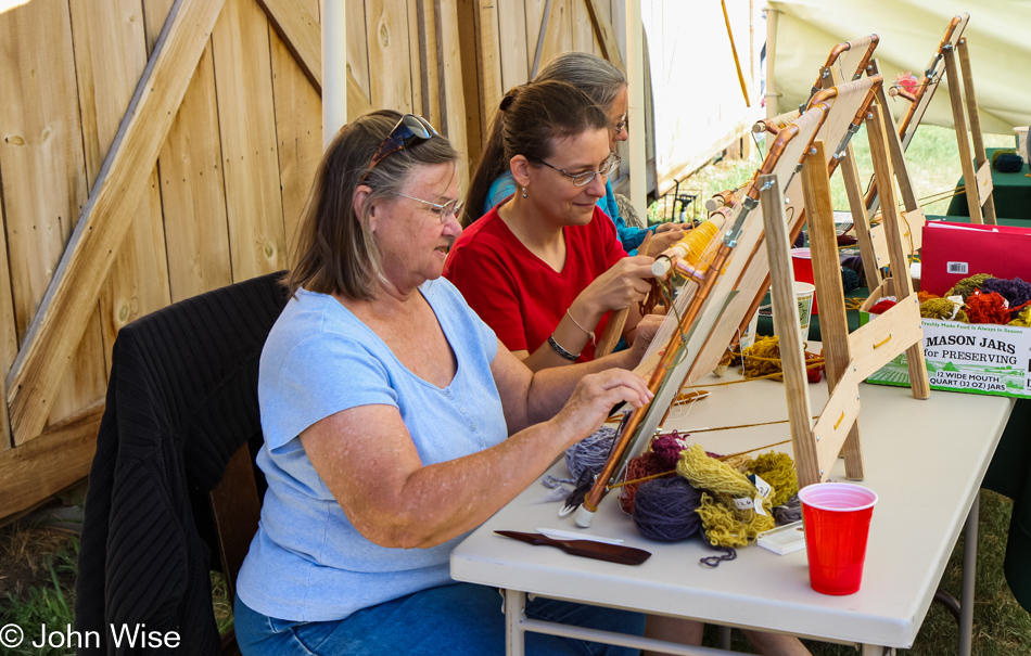 Sandy and Caroline Wise at this Tapestry Weaving Workshop in Alpine, Arizona