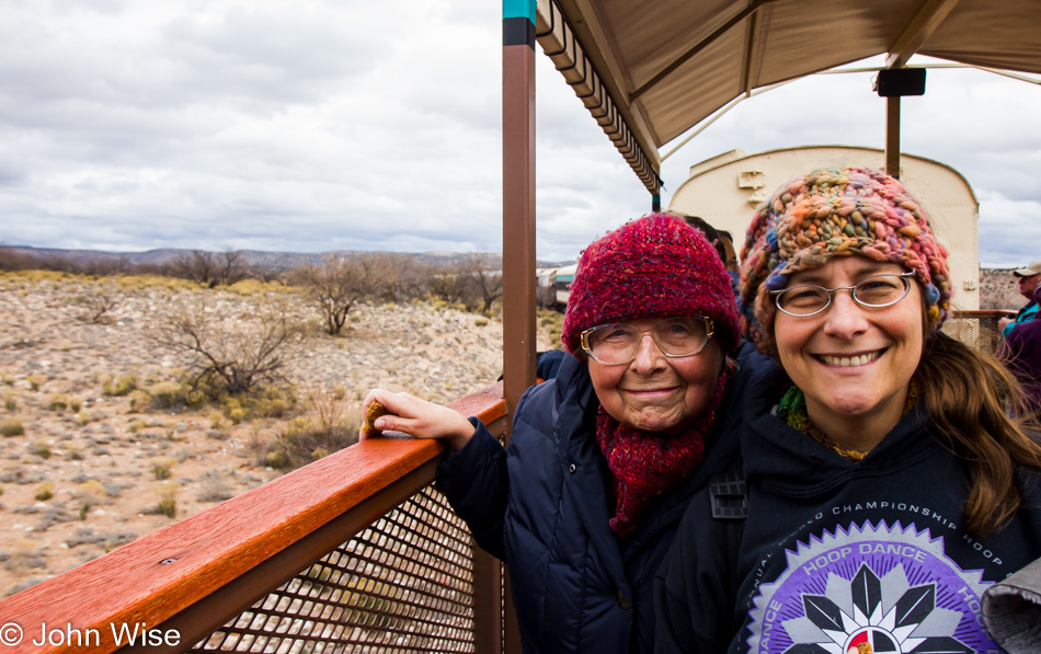 Caroline Wise and Jutta Engelhardt on the Verde Canyon Railroad in Arizona