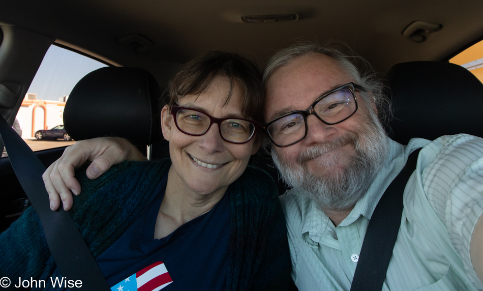 Caroline Wise and John Wise starting a short road trip from Phoenix, Arizona