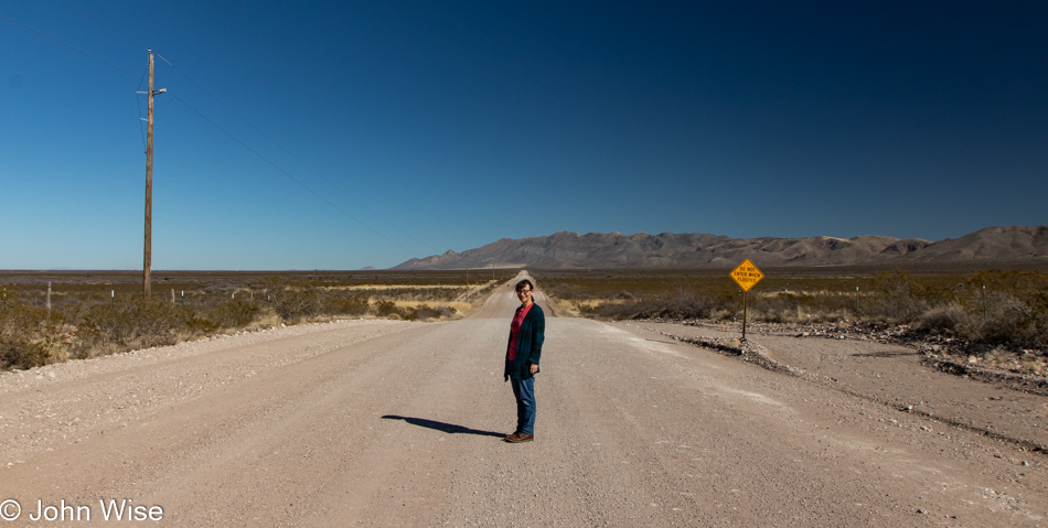 Caroline Wise on Leslie Canyon Road in Cochise County, Arizona