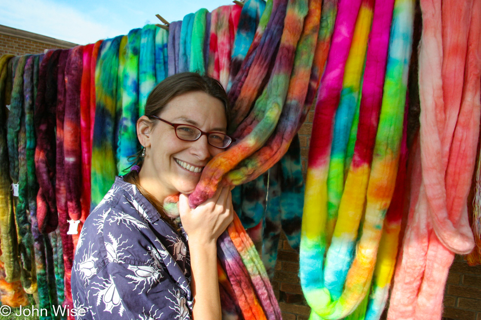 Caroline Wise at Yarn School in Harveyville, Kansas